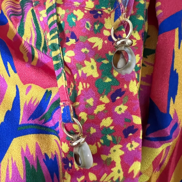 Maaji Multi Colour Flower Print Short Caftan Beach Coverup - Picture 4 of 7